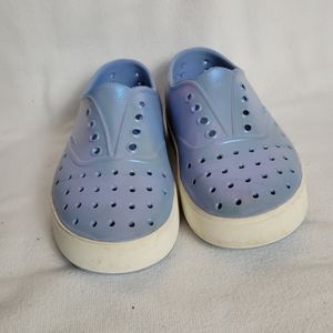 Native Shoes blue iridescent